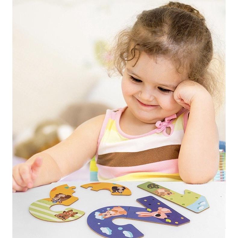 Bộ Đồ Chơi Xếp Hình Số Đếm Tiếng Anh Chất Liệu Gỗ Hình Ảnh Chân Thật Trên Mỗi Chữ Số - Đồ Chơi Giáo Dục, Xếp Hình Thông