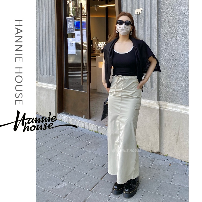 Chân Váy Maxi Lưng Thấp Đan Dây Màu Trơn Thời Trang Cho Nữ