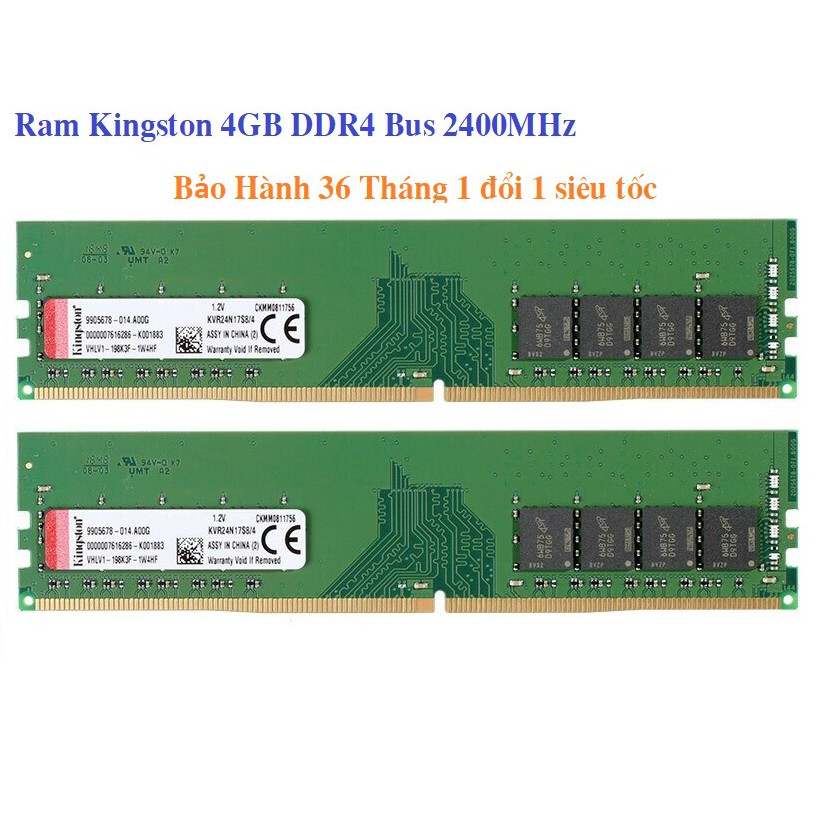 Ram Kingston 4GB DDR4 2400MHz Dùng Cho Máy Tính Để Bàn PC Desktop