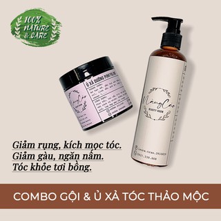 Bộ đôi gội xả thảo mộc cô đặc 250gr - Giảm rụng, kích mọc, phục hồi tóc