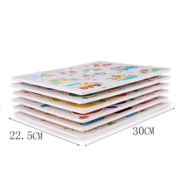 Bảng Ghép Hình Núm Gỗ Thông Minh Cho Bé