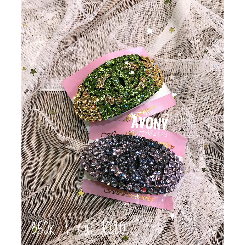 Kẹp đuôi tóc đẹp đính đá màu cao cấp