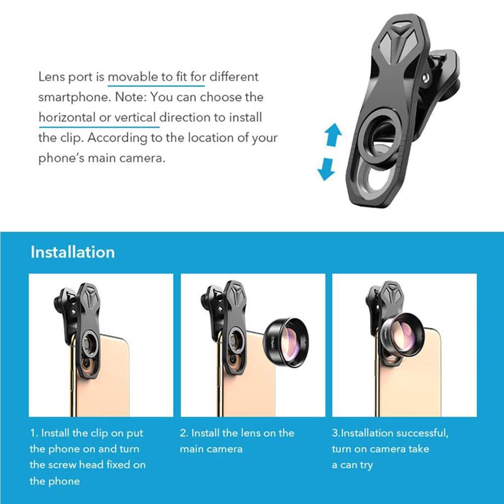 Ống Kính APEXEL Telephoto 2X Cho Điện Thoại Iphone / Android