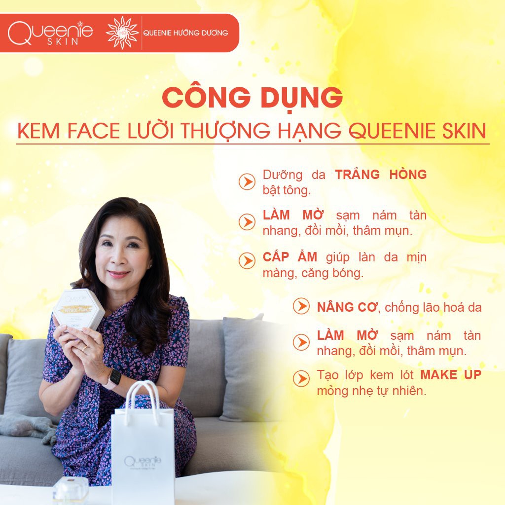 Face Lười Thượng Hạng QUEENIE SKIN [FL01] CHÍNH HÃNG 35g trắng da, nâng cơ, lành tính, bảo hành 72h,Sỉ từ 2sp