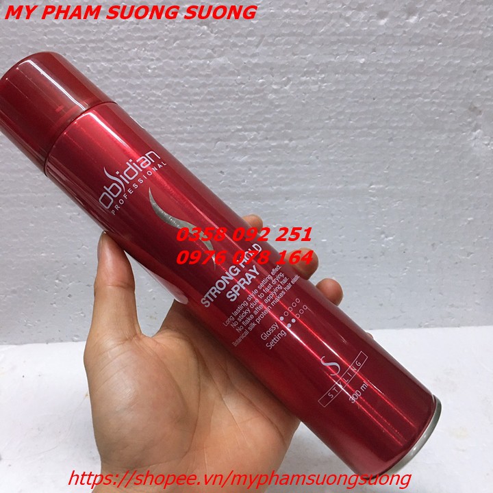 GÔM XỊT TÓC CỨNG OBSIDIAN STRONG HOLD SPRAY 300 ML