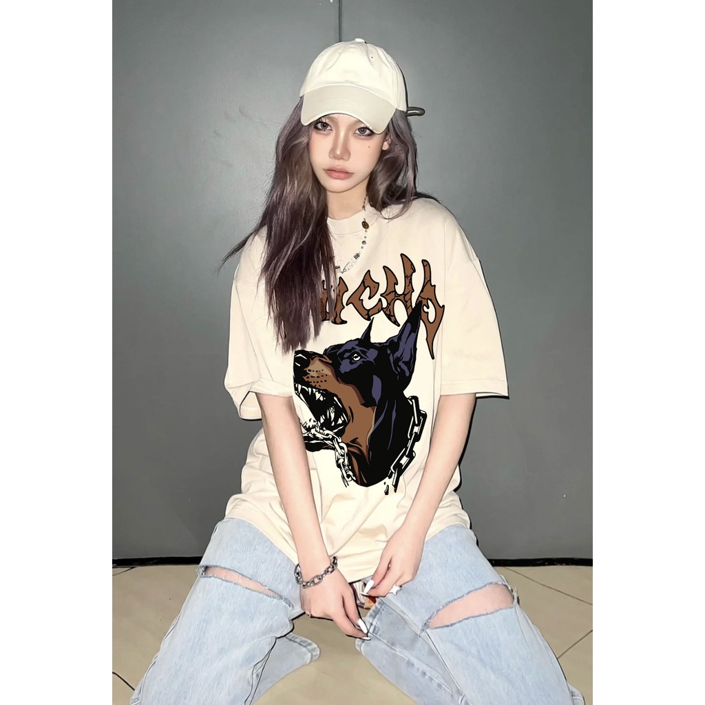 Áo thun unisex form rộng đẹp tay lỡ kiểu hàn quốc, Áo thun nữ form rộng unisex vải cotton MT022 Miucho in Graphic