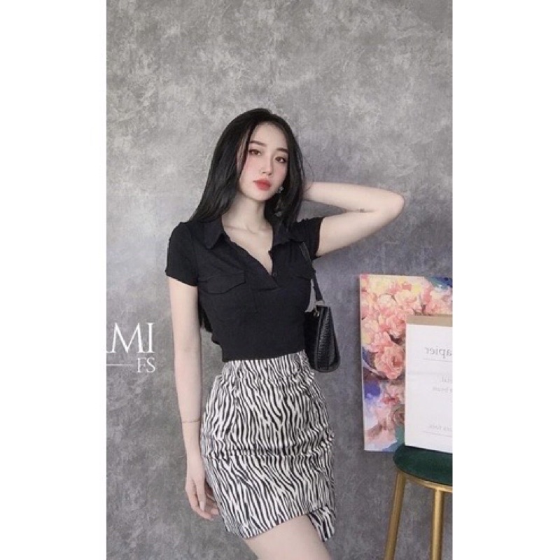 Áo thun body cổ bẻ 2 túi -áo thun borip nhiều màu kèm hình và video