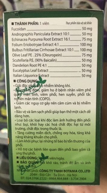 ✅[CHÍNH HÃNG]COMBO 6 Hộp BoniDetox- Giúp Giải Độc Phổi, Phòng Ngừa Ung Thư Phổi