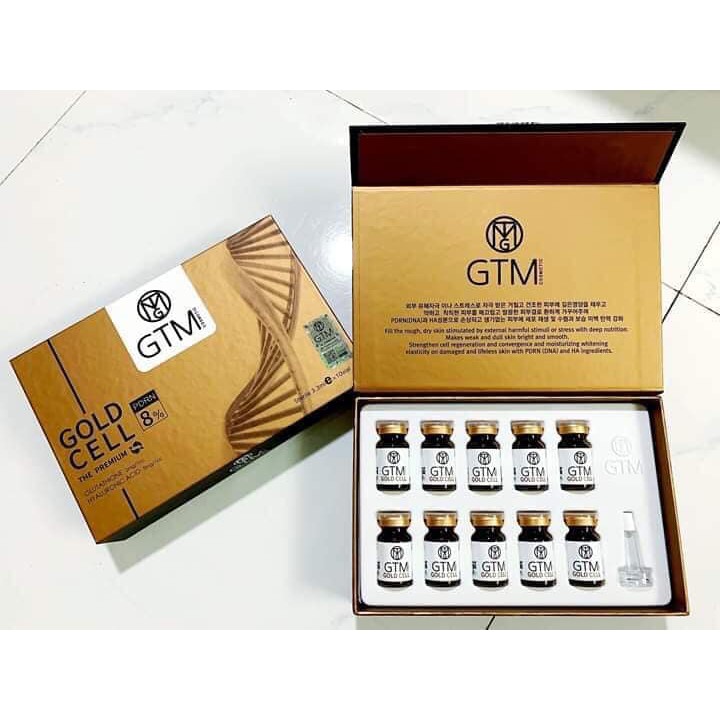 Lẻ 1 lọ DNA GTM GOLD CELL cá hồi 8% căng bóng trắng sáng trẻ hóa da 3.3ml