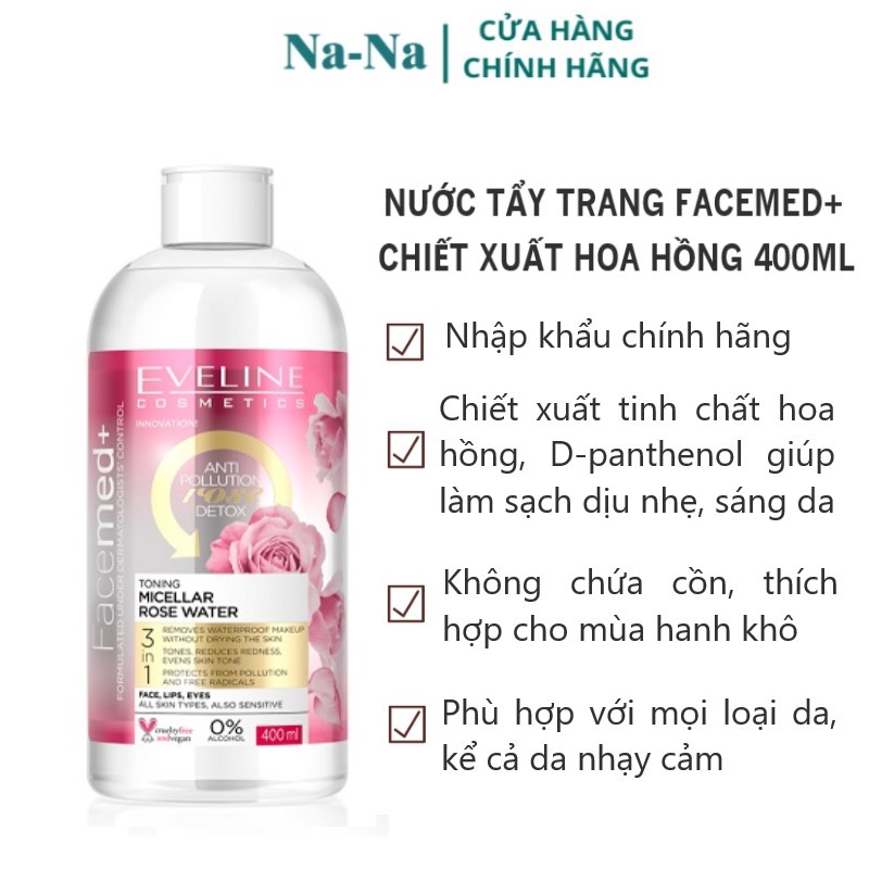 Tẩy trang eveline sạch sâu, dịu nhẹ không làm khô da