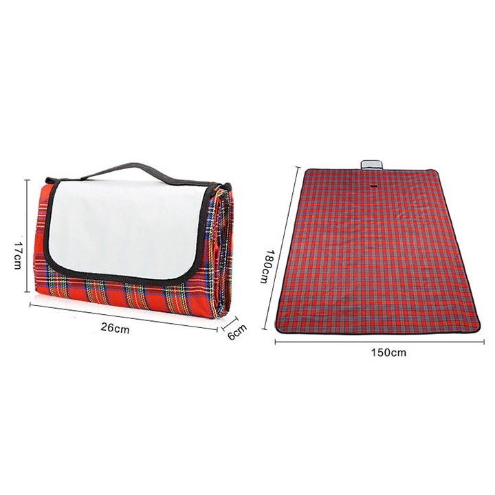 Thảm trải picnic du dịch phụ kiện dã ngoại bạt cắm trại Sumio_offical bạt mẫu kẻ caro 2 lớp tấm trải gấp gọn đi phượt