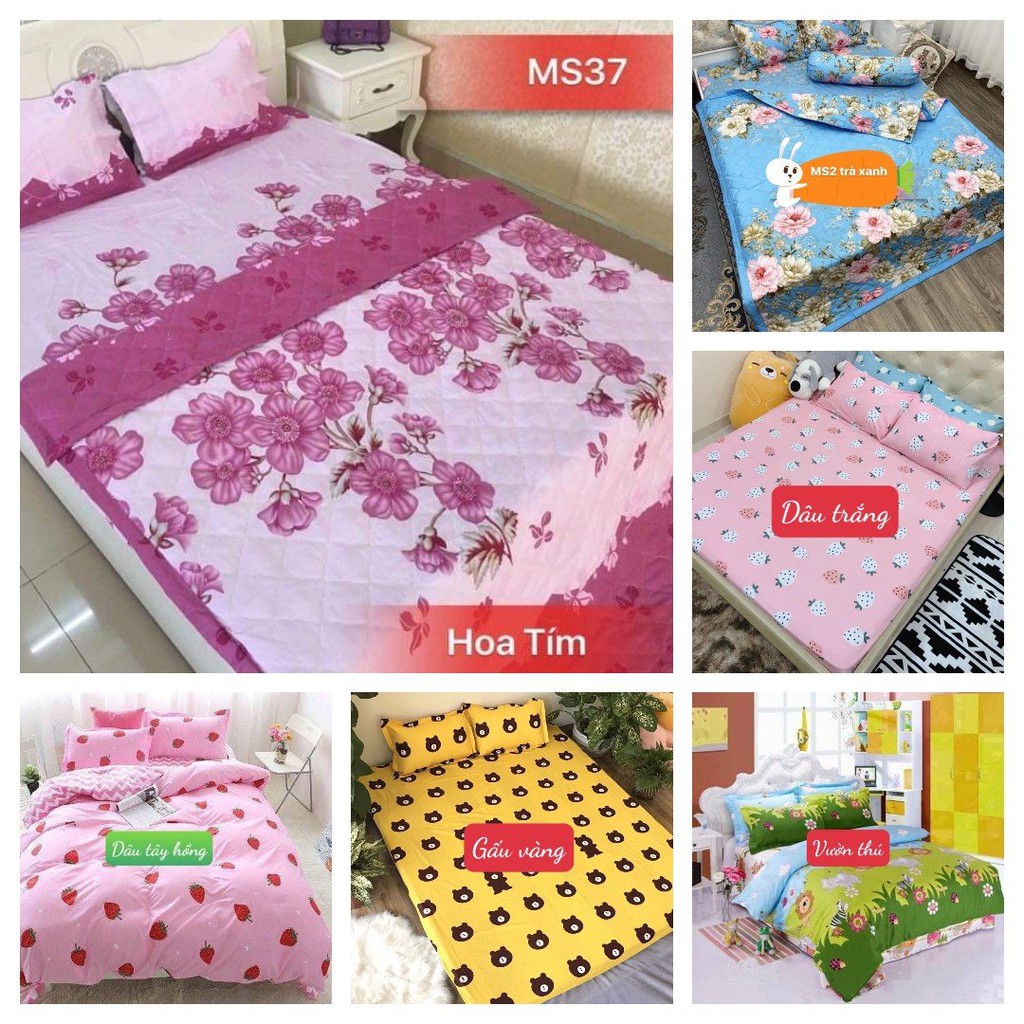 Ga trải giường chất liệu cotton poly hàn sản xuất tại Việt Nam 1m6,1m8,2m(chọn mẫut trong bài)