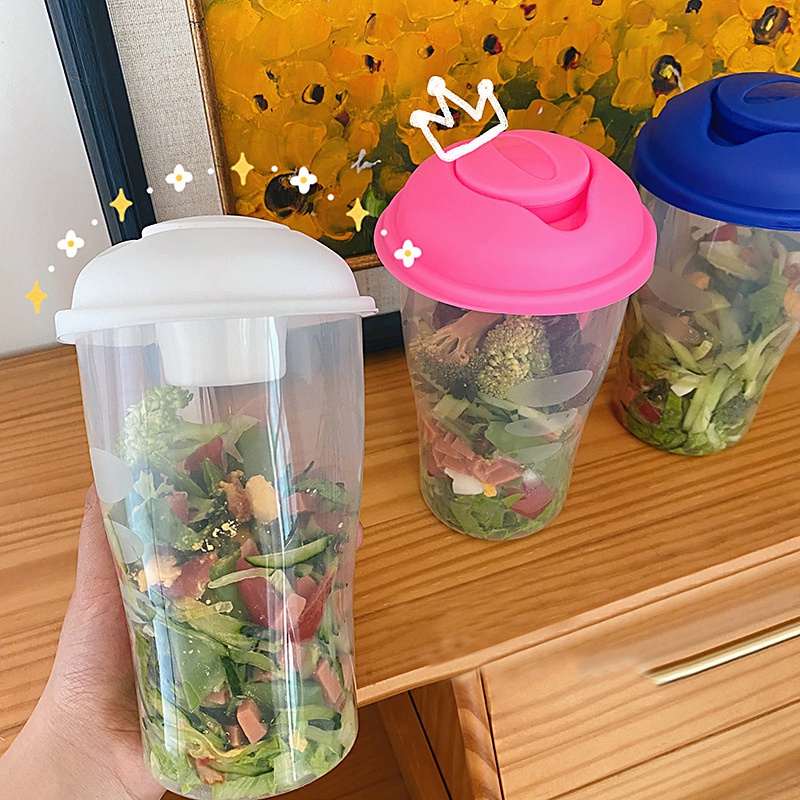 Cốc Đựng Salad Trái Cây Sữa Chua Sáng Tạo Cho Dã Ngoại 800ML