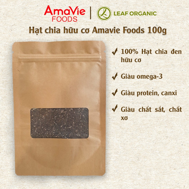 Hạt chia hữu cơ Amavie Foods túi zip 100g