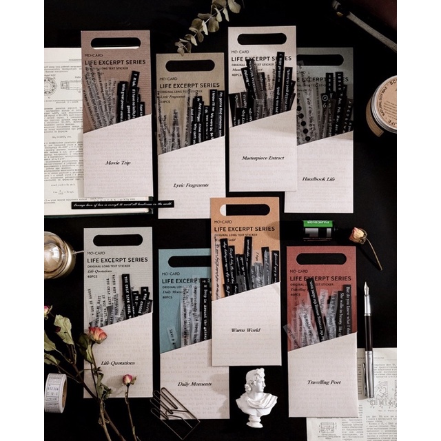 Sticker cute/Set 40 hình dán câu Quote Tiếng Anh dễ thương trang trí sổ planner bullet journal Hàn Quốc Tẻn Tẻn