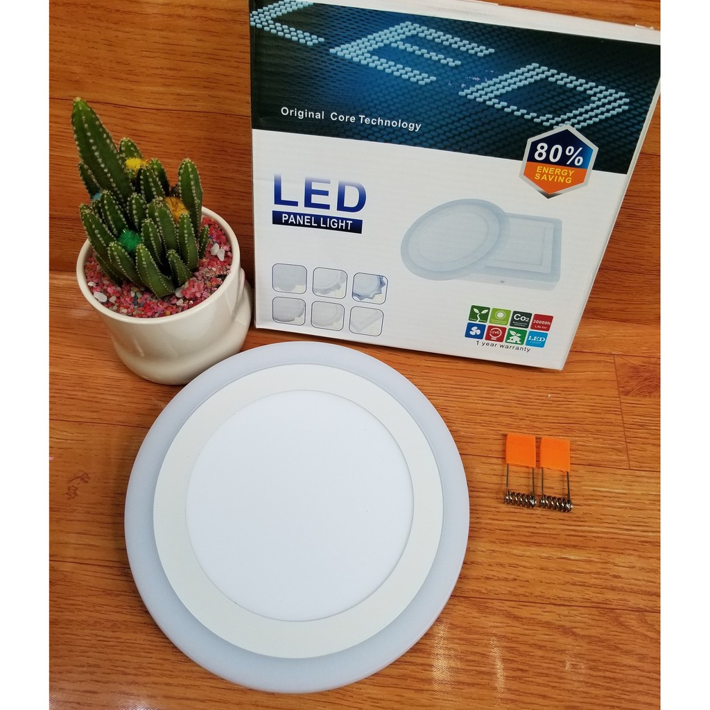 Đèn Led âm trần 16w ( 12w +4w) siêu mỏng 2 màu 3 chế độ tròn hoặc vuông Posson LP-RSi12+4x