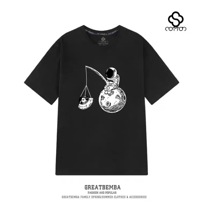 Áo thun nam nữ, áo phông shop cossi form rộng chất cotton in hình quả bóng