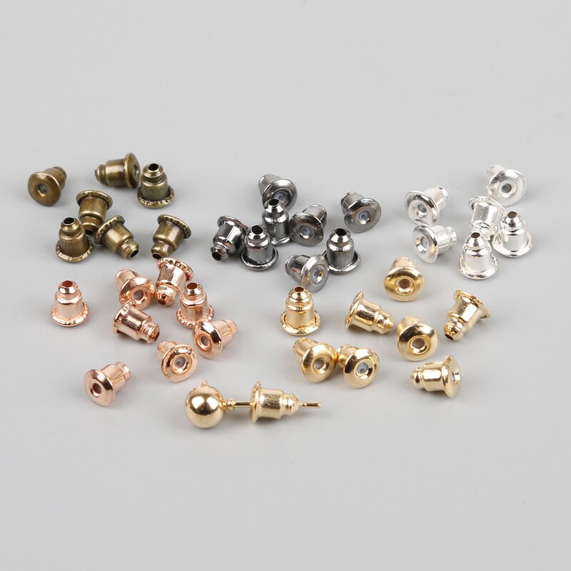 Bộ 200 nút chặn bông tai thủ công kích thước 5x6mm