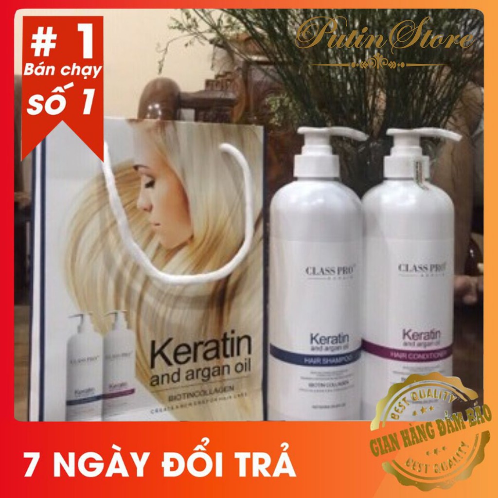 🌻[ CHÍNH HÃNG 100% ]🌻 Cặp Dầu Gội Và Xả Phục Hồi Tóc Mềm Mượt Class Pro Keratin - 800ml x 2 [CAO CẤP]🌻🌟