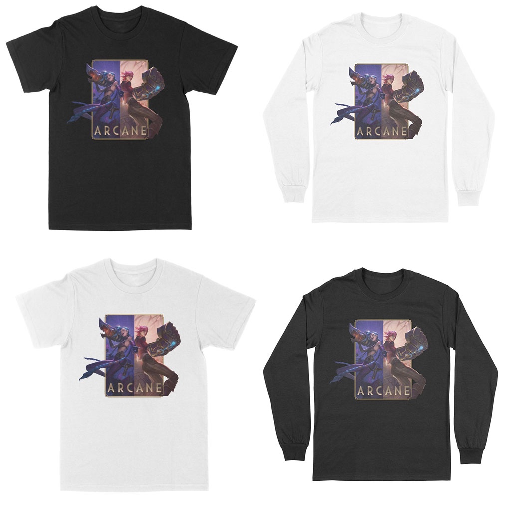 Áo thun Arcane Vi & Jinx - Mẫu Sweater dài tay Arcane LOL cực chất