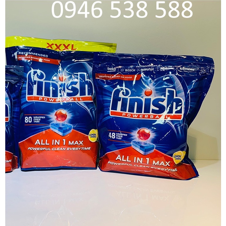 Viên rửa bát Finish All in 1 Max 110 Viên [ 10 chức năng ] - 110 vien rua bat finish all in one 10 in 1 - VIENRUABAT