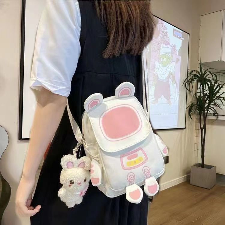 Ba Lô Nhỏ Bằng Nylon Chống Nước In Hình Phi Hành Gia Dễ Thương Phong Cách Nhật Bản Cho Nữ