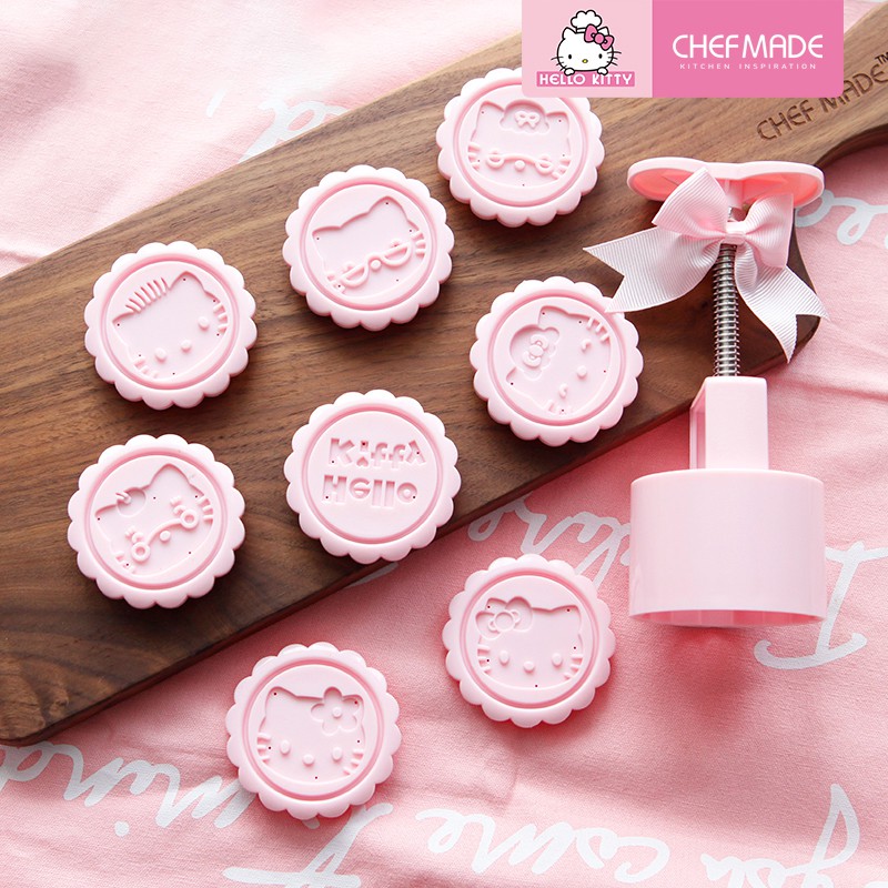 Khuôn nhấn làm bánh trung thu CHEFMADE KT7049 tạo họa tiết Hello Kitty 3D độc đáo cho 75g