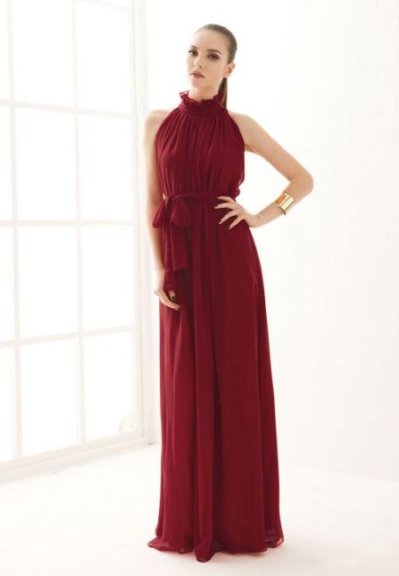 Đầm maxi tiệc form suông cổ lọ