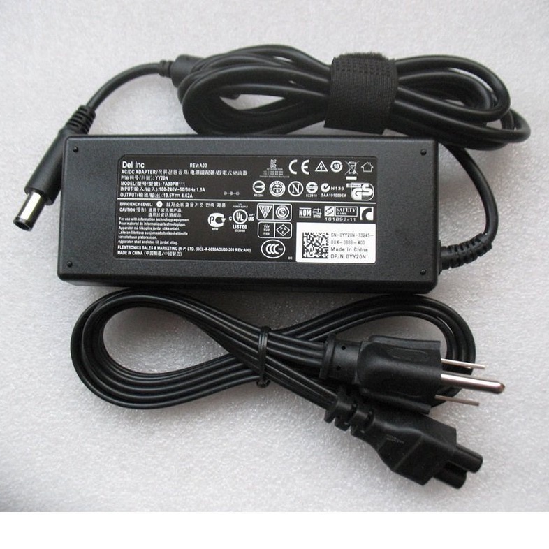 Sạc laptop Dell 19.5V 4.62A Chân Kim To- tương thích các dòng 3542 3543 3521 3757 7537 5447 5448 5547 5548Adapter DELL
