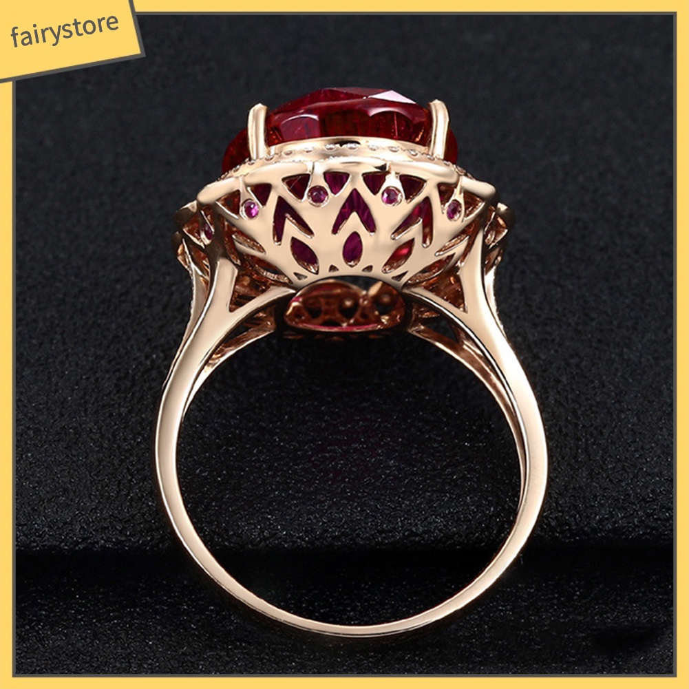 Nhẫn đính đá ruby giả thời trang sang trọng cho nữ