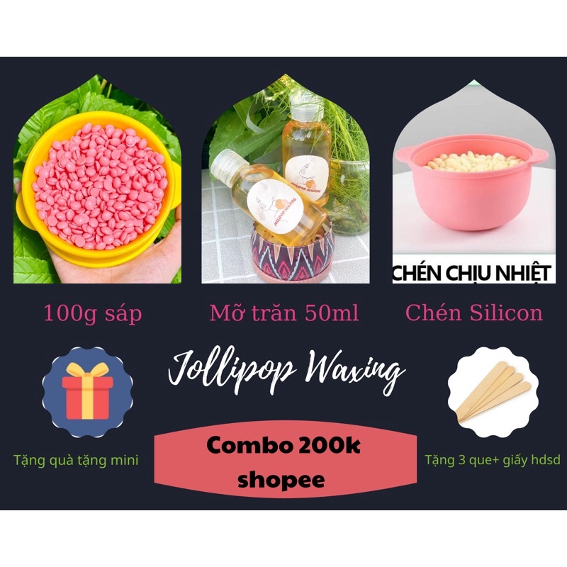 Combo Sáp Wax Chén Mỡ Trăn 50ml