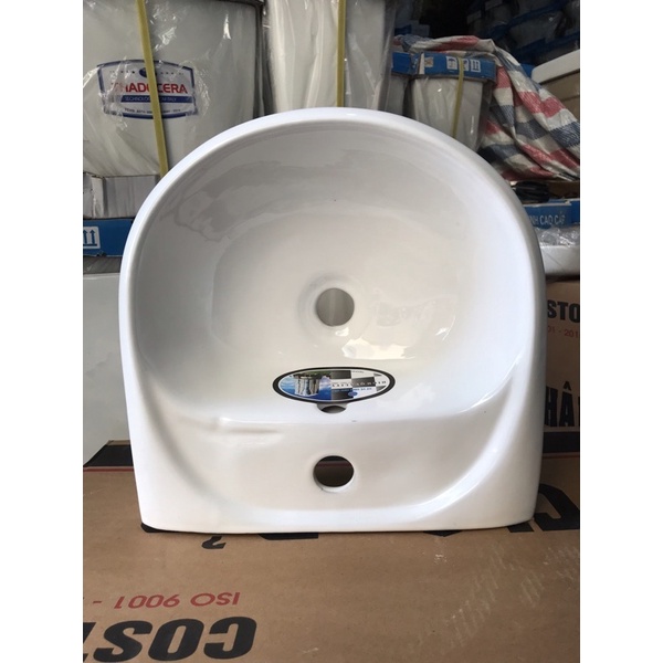 Lavabo 1 lỗ Thái Binh kích thước 35cm*36cm có giá đỡ chậu chưa bao gồm chân chậu
