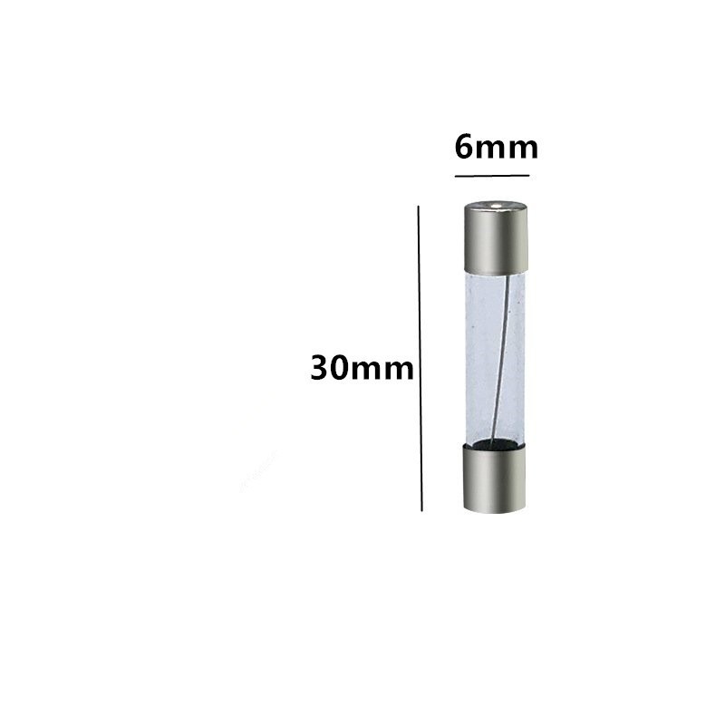 Cầu chì ống 0.5A, 1A, 2A, 3A, 5A, 10A, 15A, 20A, 30A,chiều dài 30mm, Đường kính 6mm