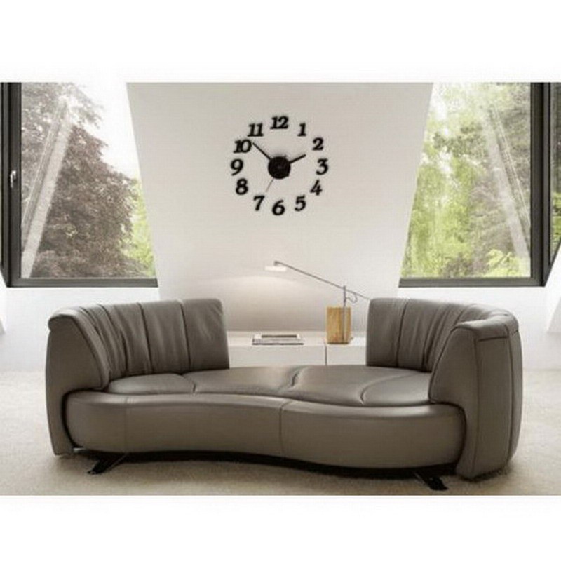Đồng hồ dán tường DIY 3D cỡ lớn hiện đại chất liệu nhựa acrylic