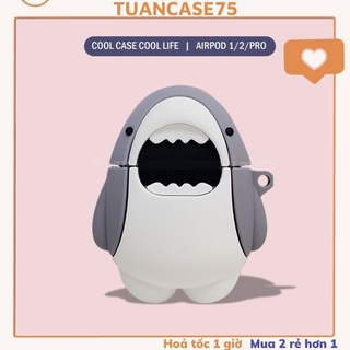 🔥 Case Ap 1/2/3 & Pro 🔥 Freeship 🔥 VỎ BỌC MODEL CÁ MẬP DỄ THƯƠNG Cho Tai Nghe Không Dây (Bluetooth) - Tuancase75