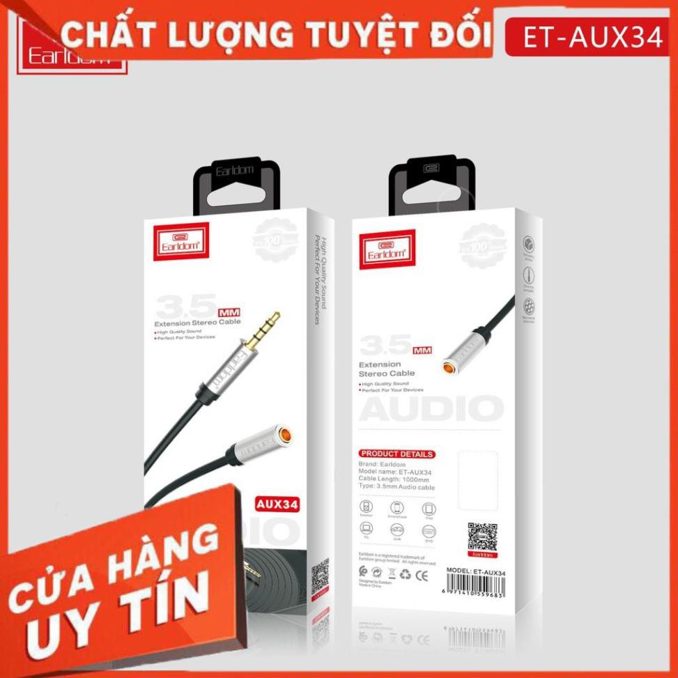 Dây cáp âm thanh AUX-34 Earldom Jack Kết Nối Chân 3.5 Ra Đầu AUX Lấy Âm Thanh Video Audio Lấy Nhạc Ra Loa Oto