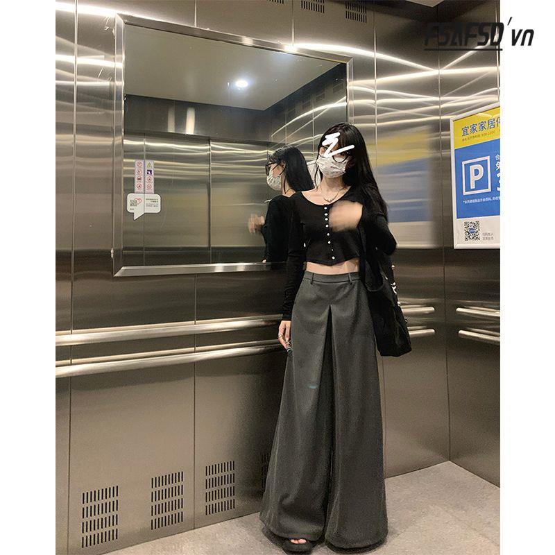 Quần Dài Ống Rộng Phong Cách Âu Mỹ Cho Nữ