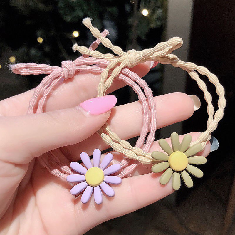 Dây buộc tóc Hàn Quốc hoa cúc nhí HOT TREND Chun đôi cực bền co giãn thoải mái có 5 màu tùy chọn BT011