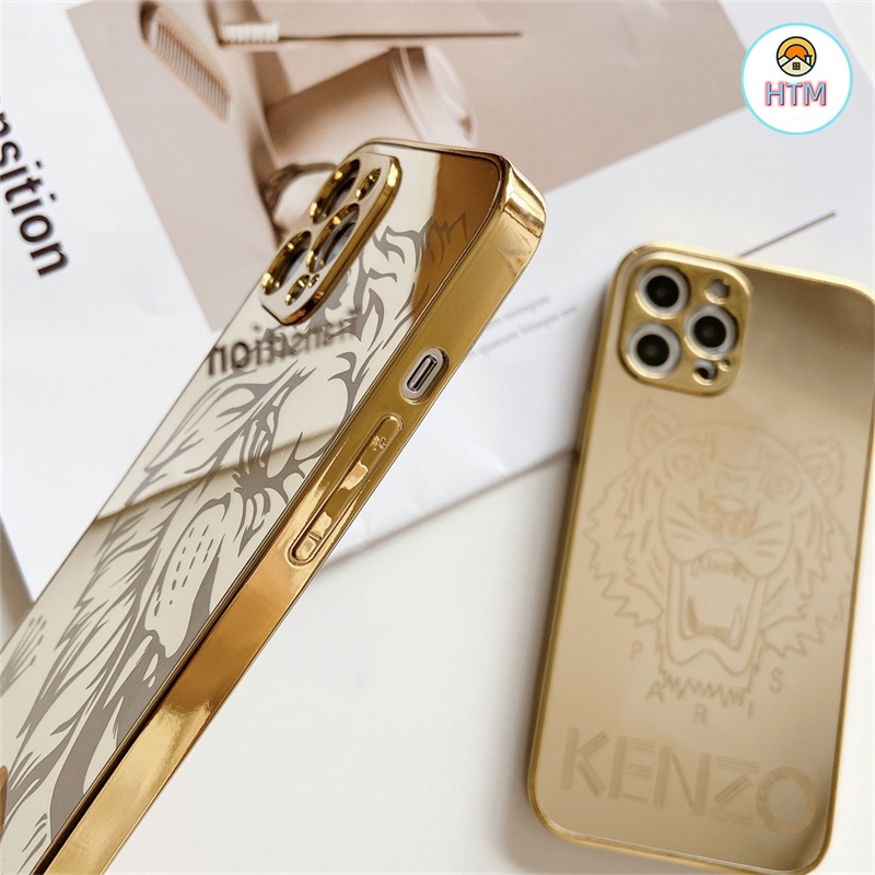 Ốp Điện Thoại Viền Vuông Mạ Vàng Thời Trang Có LOGO Cho IPHONE 13 12 11 PRO MAX XS MAX XR X 7 + 8 PLUS