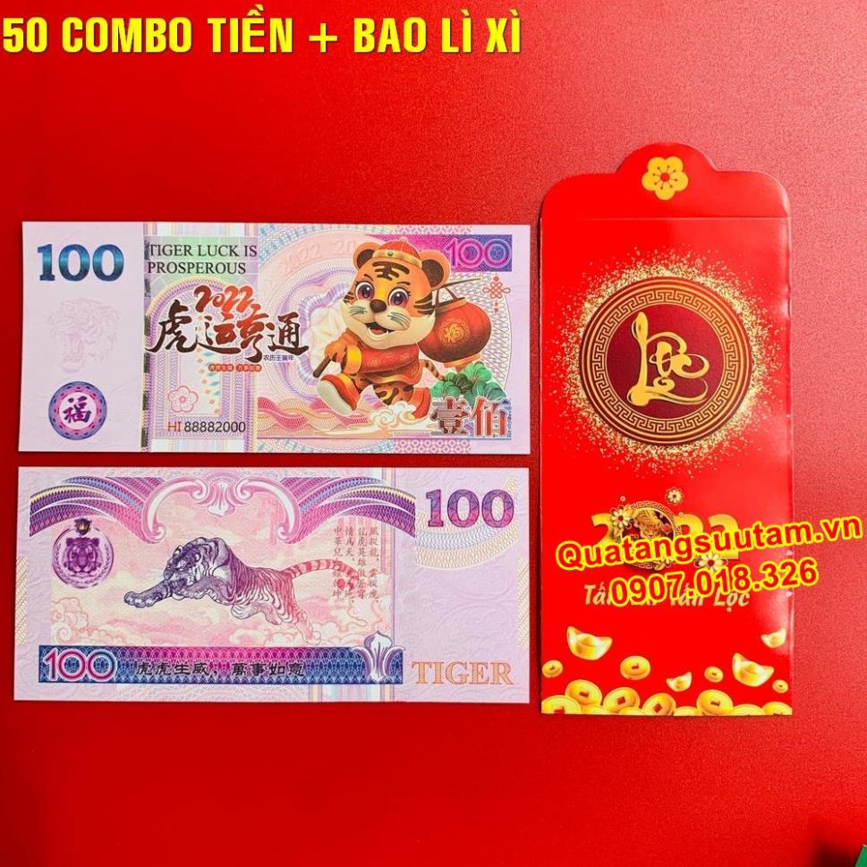 [RƯỚC LỘC] (50 tờ) Tờ tiền lì xì hình hổ Đài Loan lì xì năm Nhâm Dần tài lộc cùng bao lì xì siêu kute, Quà Tết 2022