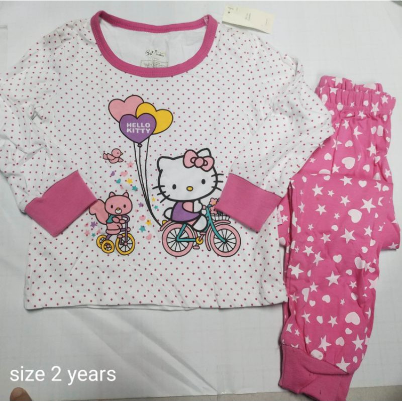 Bộ đồ Gap bé gái chấm bi hình Hello Kitty