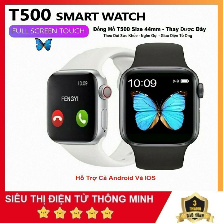 Đồng Hồ Thông Minh SmartWatch T500 - Theo Dõi Sức Khỏe - Nghe Gọi - Chống Nước IP67 - Thay Dây Chung Với AppleWatch 44mm