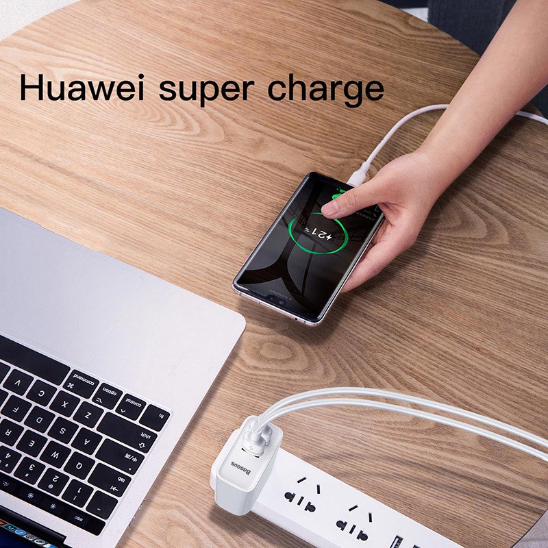 Củ sạc nhanh đa năng Baseus Speed Dual 2 cổng USB - QC3.0 30W dùng cho iPhone/ iPad/ Samsung/ Huawei - Bảo hành 12 tháng