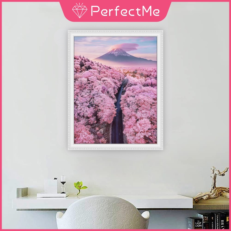 Bộ Tranh Đính Đá 5D Họa Tiết Phong Cảnh Nhật Bản Độc Đáo Kích Thước 40x50cm