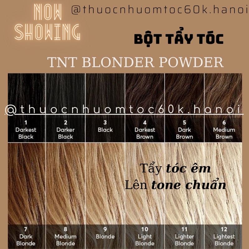 Bột Tẩy Tóc TNT BLONDER POWDER TẨY TÓC ÊM LÊN TONE CHUẨN