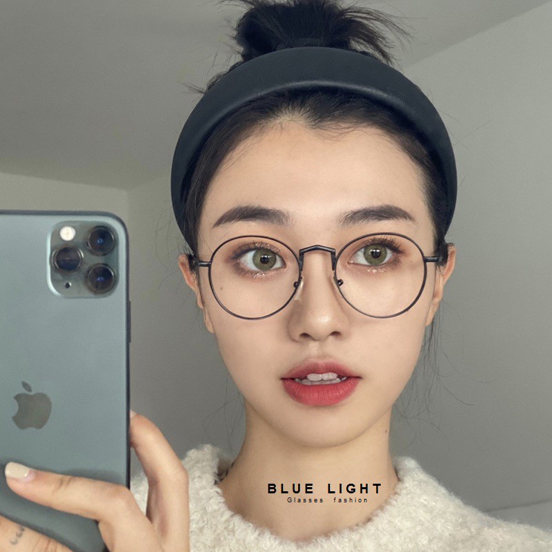 Kính Giả Cận, Gọng Kính Cận Mắt Tròn Viền Dày Tròn Bạc Đen Không Độ Hàn Quốc - BLUE LIGHT SHOP | BigBuy360 - bigbuy360.vn