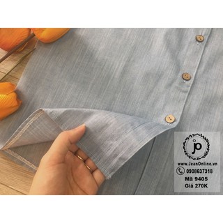 Bigsize Nữ - Sơ Mi Denim TN Cổ Trụ (MS: 9405)