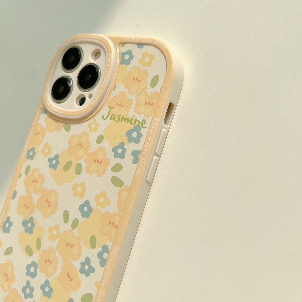 SẴN CHO IPHONE 14 - Ốp lưng cho iphone - Ốp hoa nhí nền vàng vintage siêu xinh