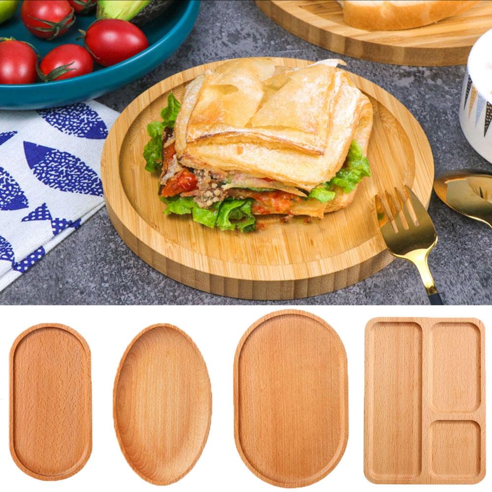LEISURE Giá Đỡ Bằng Gỗ Tre Hình Chữ Nhật Dùng Để Phục Vụ Trái Cây /