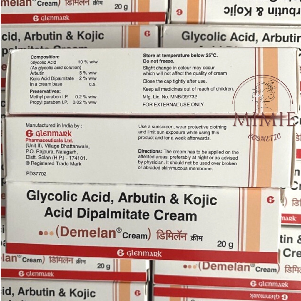 Kem Demelan Cream Dưỡng Trắng Da, Mờ Nám, Giảm Thâm 5% Arbutin, 10% AHA Tuýp 20Gram